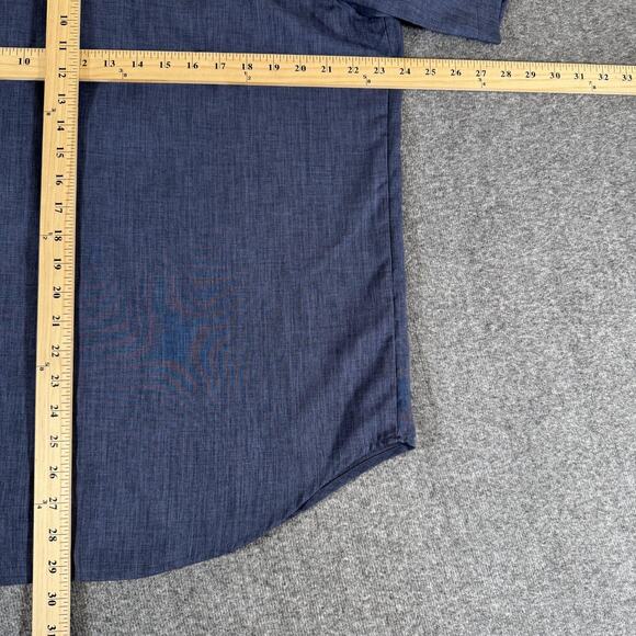Orvis Shirt Mens Large Blue Short Sleeve Button Up Performance Outdoor Pocket - Picture 2 of 11